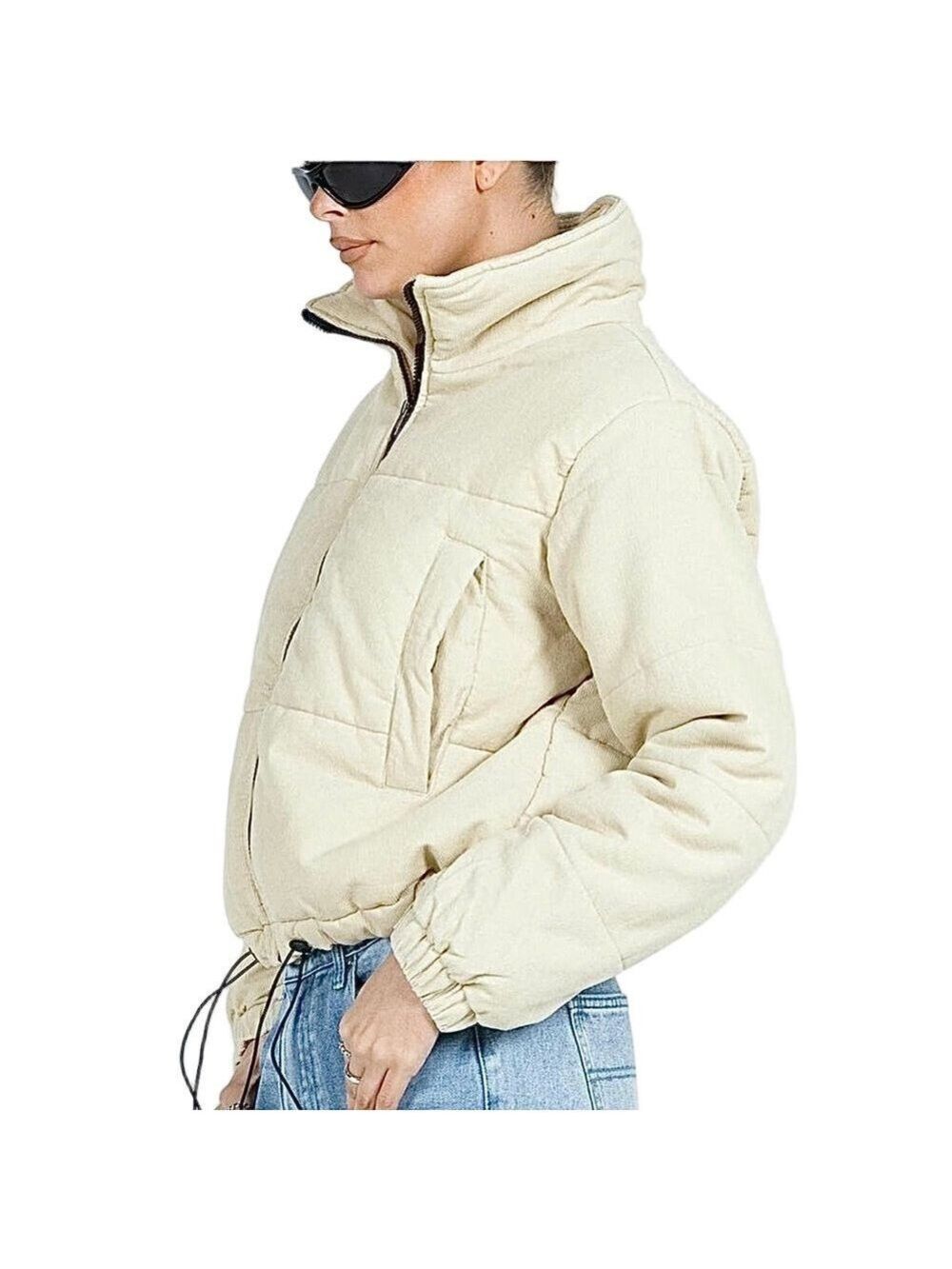 PRINCESS POLLY Corduroy Puffy Bomber Jacket